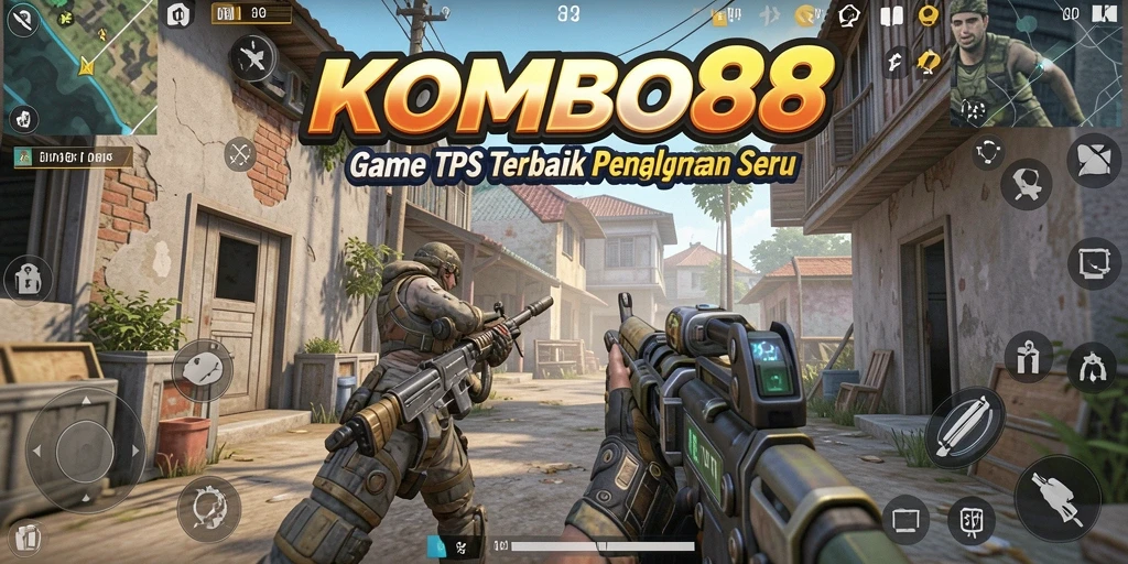 Screenshot gameplay KOMBO88 menampilkan aksi menegangkan dalam mode TPS.