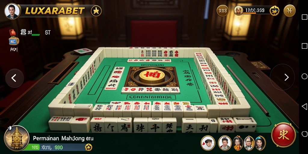 Screenshot gameplay LUXARABET menampilkan tantangan Mahjong yang mengasyikkan.