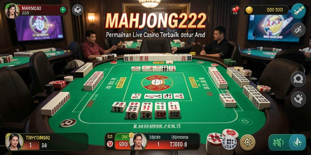 Menampilkan gameplay seru dari MAHJONG222 di Live Casino.