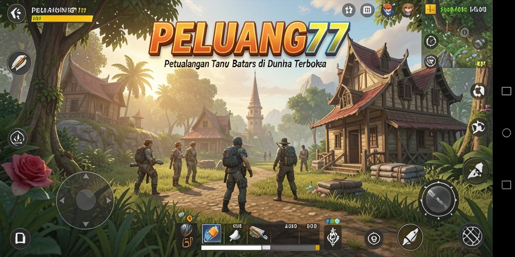 Tampilan gameplay PELUANG77 dalam dunia terbuka yang kaya detail.