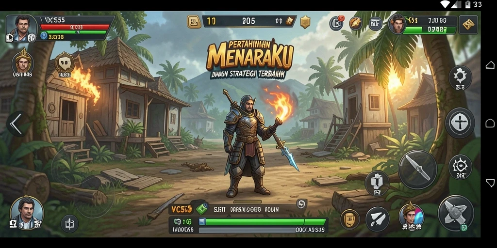 Screenshot menampilkan gameplay Tower Defense yang mendebarkan.
